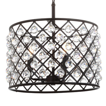 Gabrielle Crystal/Metal LED Pendant - JONATHAN Y